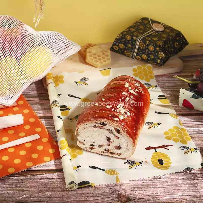 Reusable food grade cotton fabric bread storage beeswax bags-2