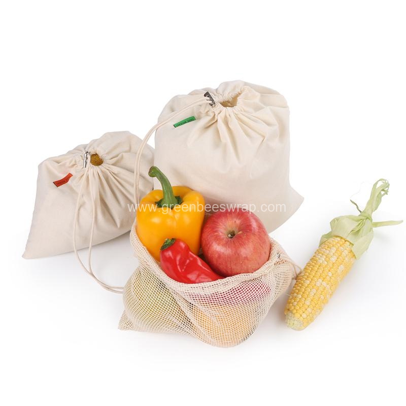 Reusable fruit vegatable storage drawstring cotton bag4