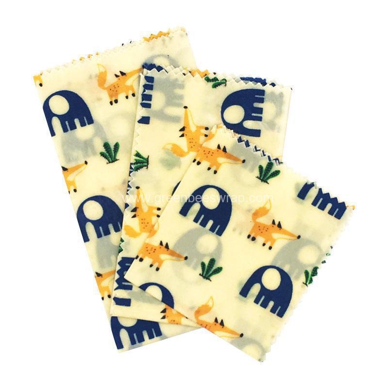 Reusable Organic cotton fabric Beeswax Wrap for Lunch - Green Wrap